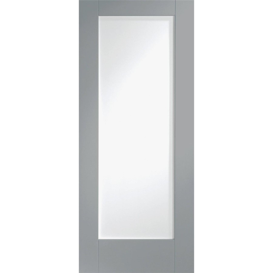 Internal White Primed Pattern 10 with Clear Glass - White Primed, 1981 x 762 x 35 mm