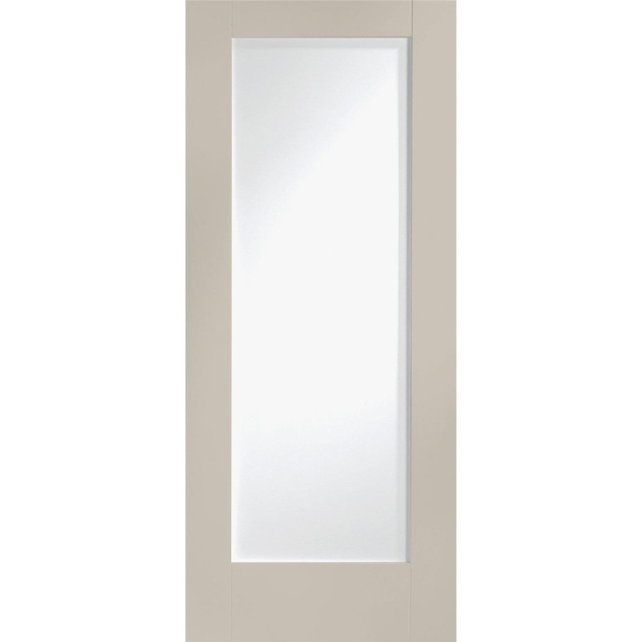 Internal White Primed Pattern 10 with Clear Glass - White Primed, 1981 x 762 x 35 mm