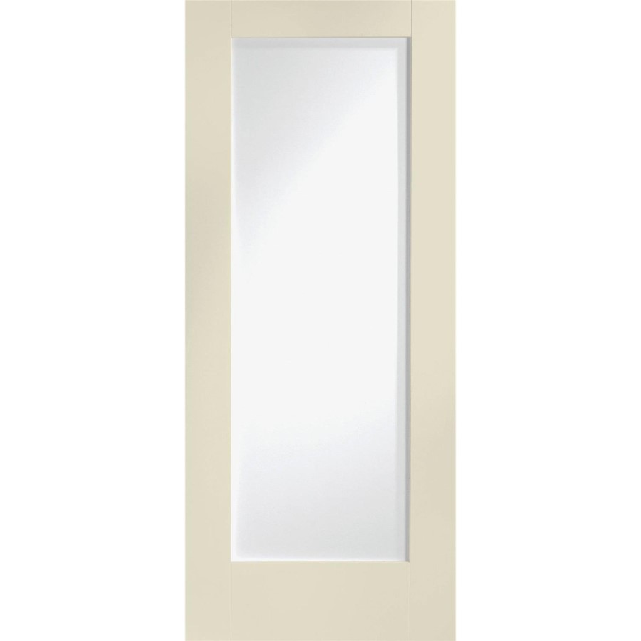 Internal White Primed Pattern 10 with Clear Glass - White Primed, 1981 x 762 x 35 mm