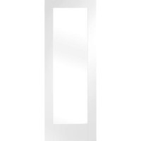 Internal White Primed Pattern 10 Fire Door with Clear Glass - 2032 x 813 x 44 mm, White Primed