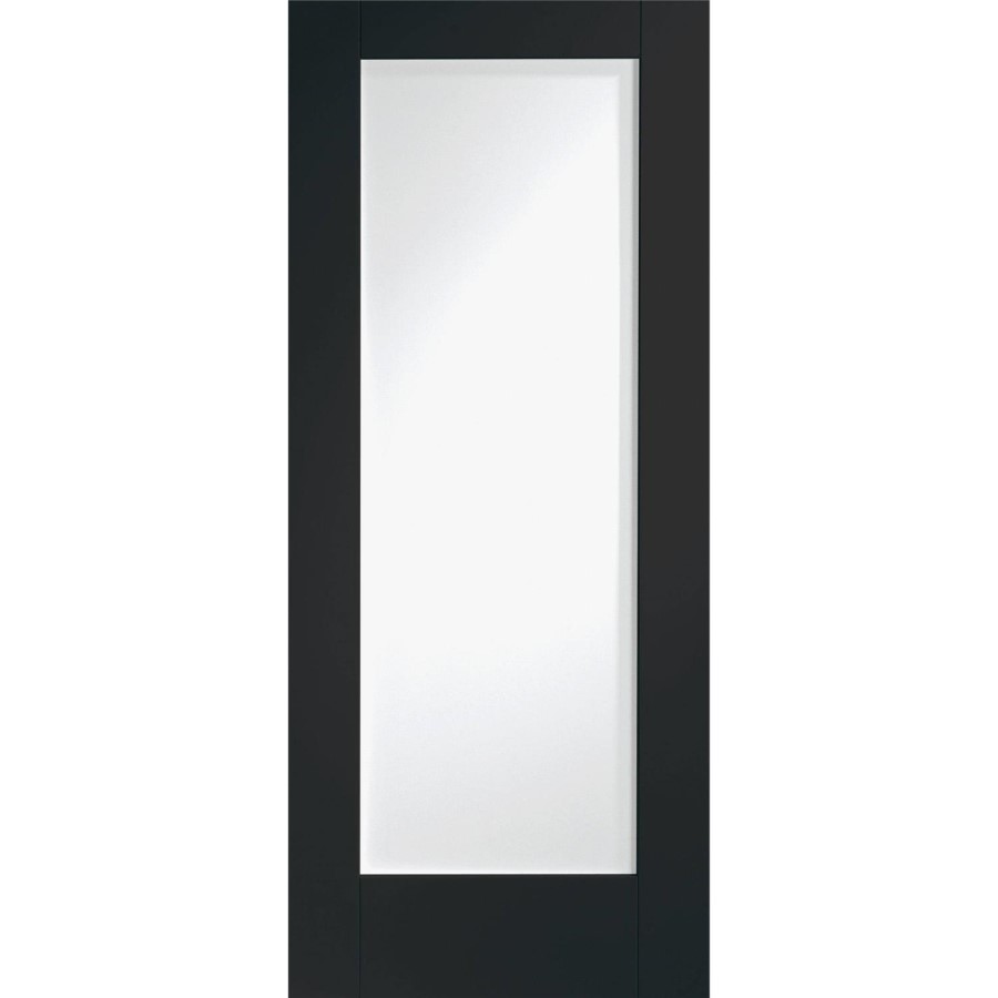 Internal White Primed Pattern 10 Fire Door with Clear Glass - 2032 x 813 x 44 mm, White Primed