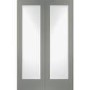 Pattern 10 Pair with Clear Glass - White Primed, 2040 x 826 x 40 mm