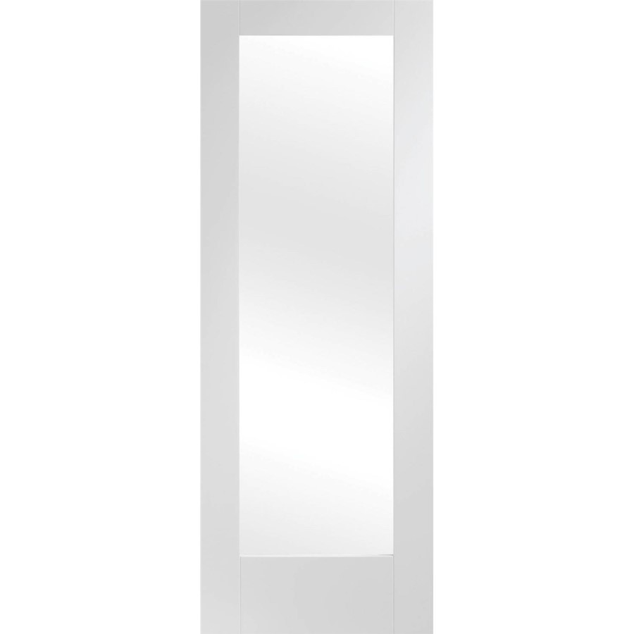 Pattern 10 Pair with Clear Glass - White Primed, 2040 x 826 x 40 mm