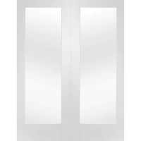 Pattern 10 Pair with Clear Glass - White Primed, 2040 x 826 x 40 mm