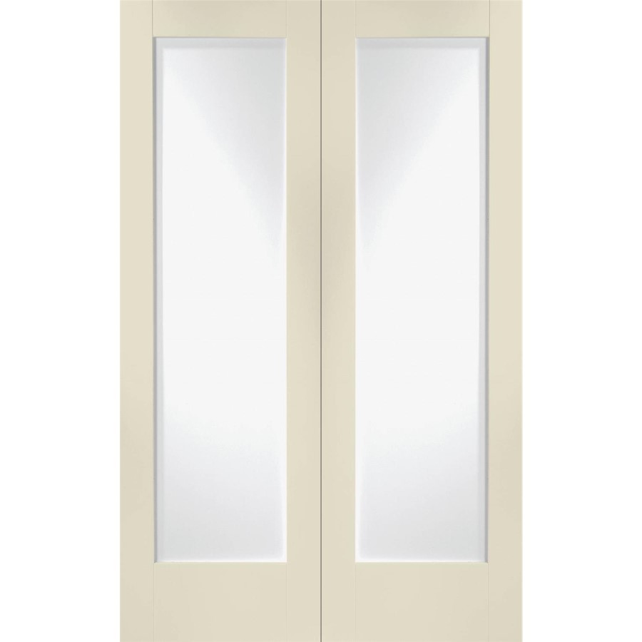 Pattern 10 Pair with Clear Glass - White Primed, 2040 x 826 x 40 mm