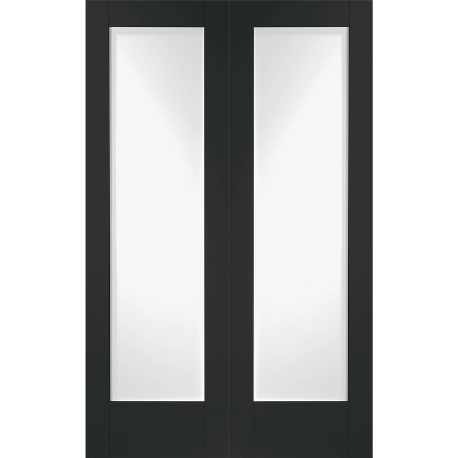 Pattern 10 Pair with Clear Glass - White Primed, 2040 x 826 x 40 mm