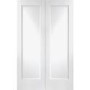 Pattern 10 Pair with Clear Glass - White Primed, 2040 x 826 x 40 mm