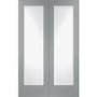 Pattern 10 Pair with Clear Glass - White Primed, 2040 x 826 x 40 mm