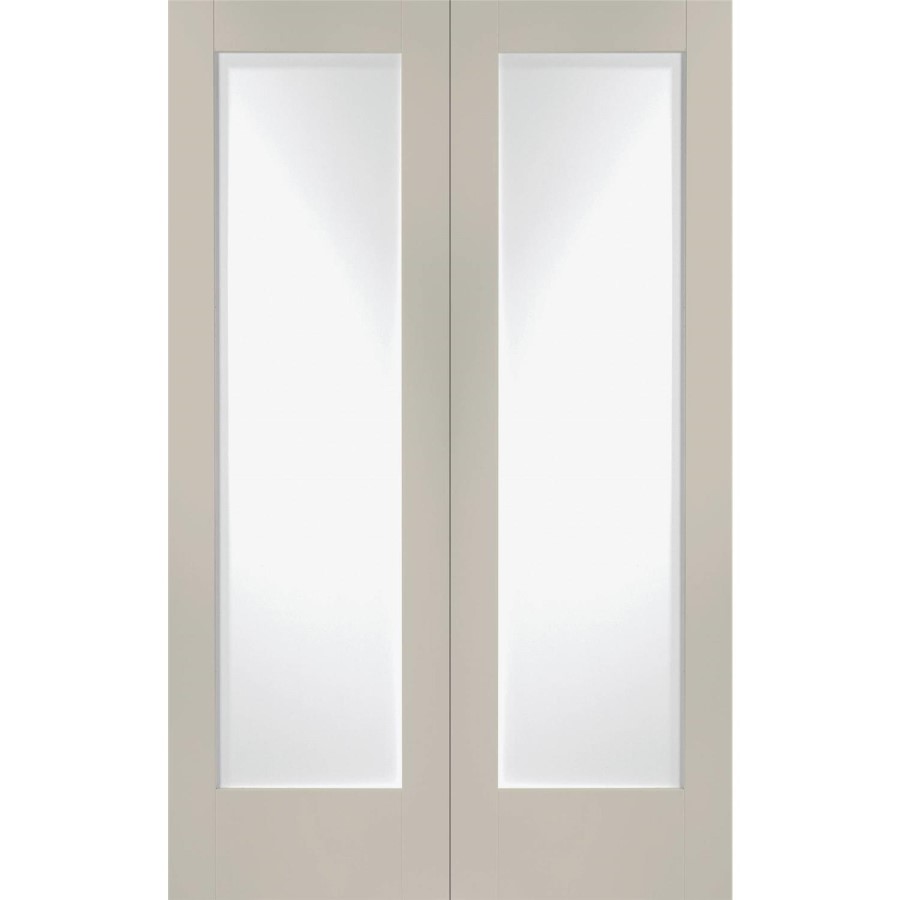 Pattern 10 Pair with Clear Glass - White Primed, 2040 x 826 x 40 mm
