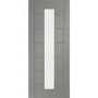 Internal White Primed Palermo 1L with Clear Glass Fire Door - White Primed, 1981 x 686 x 44 mm