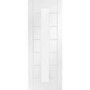 Internal White Primed Palermo 1L with Clear Glass Fire Door - White Primed, 1981 x 686 x 44 mm