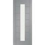 Internal White Primed Palermo 1L with Clear Glass Fire Door - White Primed, 1981 x 686 x 44 mm