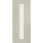 Internal White Primed Palermo 1L with Clear Glass Fire Door - White Primed, 1981 x 838 x 44 mm