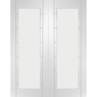 Palermo 1 Light Pair with Clear Glass - White Primed, 1981 x 1168 x 40 mm