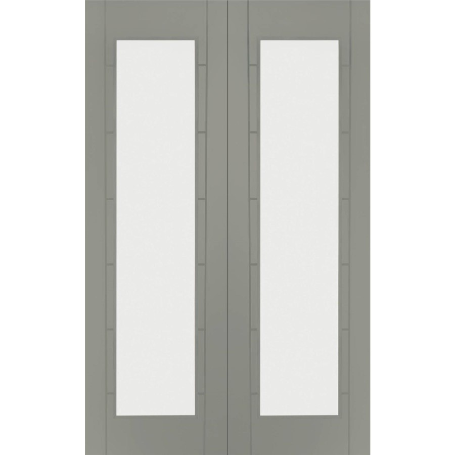 Palermo 1 Light Pair with Clear Glass - White Primed, 1981 x 1168 x 40 mm