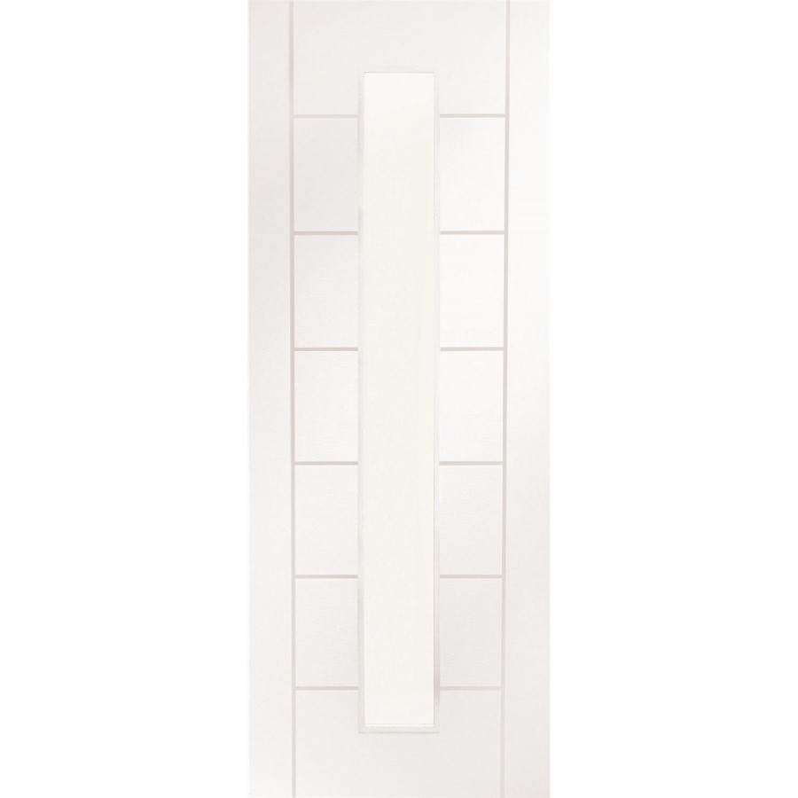 Internal White Primed Glazed 1-Light Door with Clear Glass - 2040 x 626 x 40mm - Palermo - XL Joinery