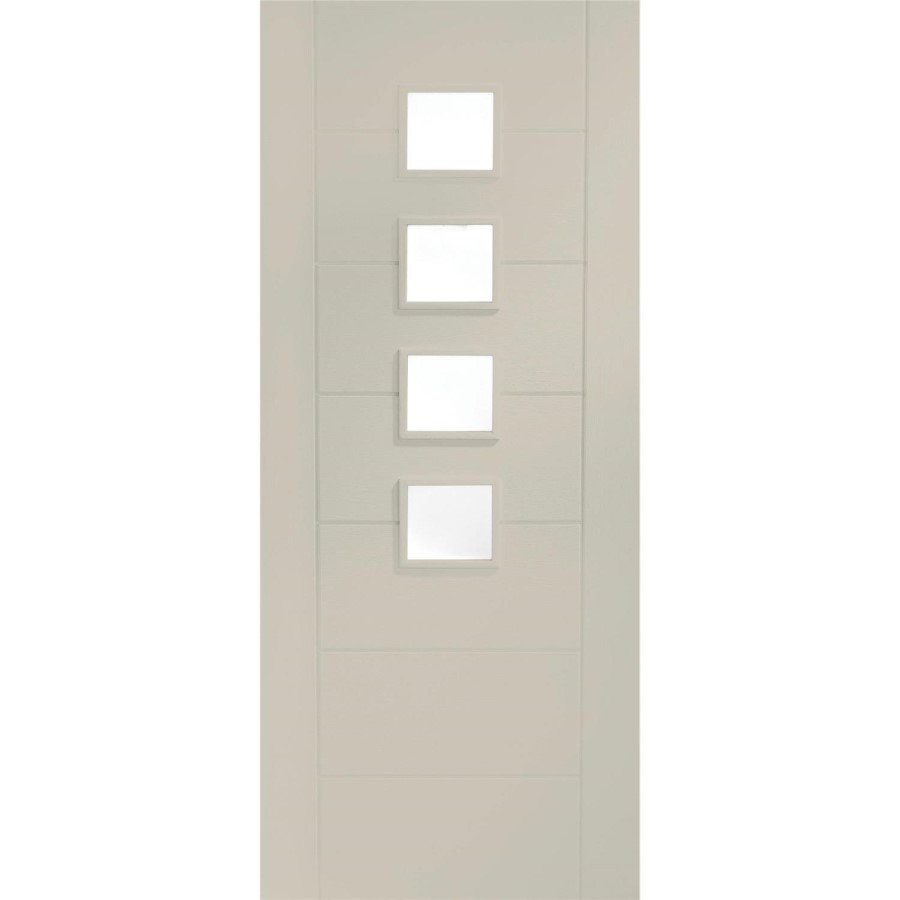 Palermo Internal White Primed Door with Obscure Glass - White Primed, 1981 x 838 x 35 mm