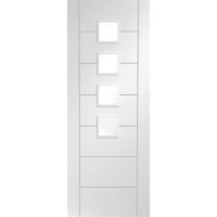 Palermo Internal White Primed Door with Obscure Glass - White Primed, 1981 x 838 x 35 mm