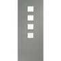 Palermo Internal White Primed Door with Obscure Glass - White Primed, 1981 x 838 x 35 mm