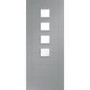 Palermo Internal White Primed Door with Obscure Glass - White Primed, 1981 x 838 x 35 mm