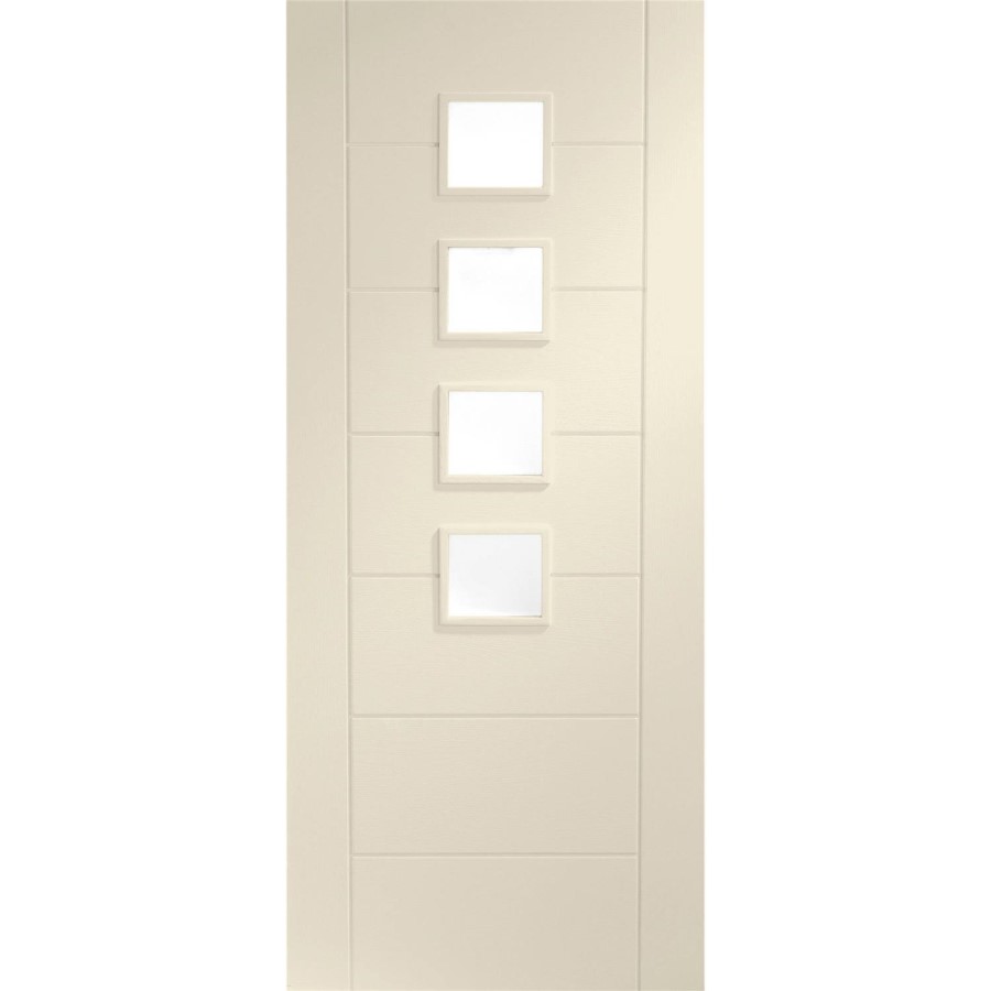 Palermo Internal White Primed Door with Obscure Glass - White Primed, 2040 x 826 x 40 mm