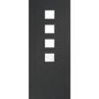 Palermo Internal White Primed Door with Obscure Glass - White Primed, 2040 x 826 x 40 mm