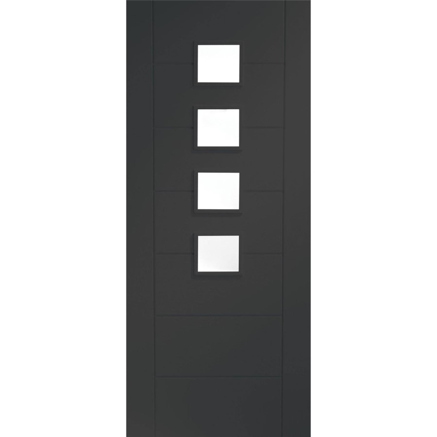 Palermo Internal White Primed Door with Obscure Glass - White Primed, 2040 x 826 x 40 mm