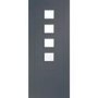 Palermo Internal White Primed Door with Obscure Glass - White Primed, 2040 x 826 x 40 mm