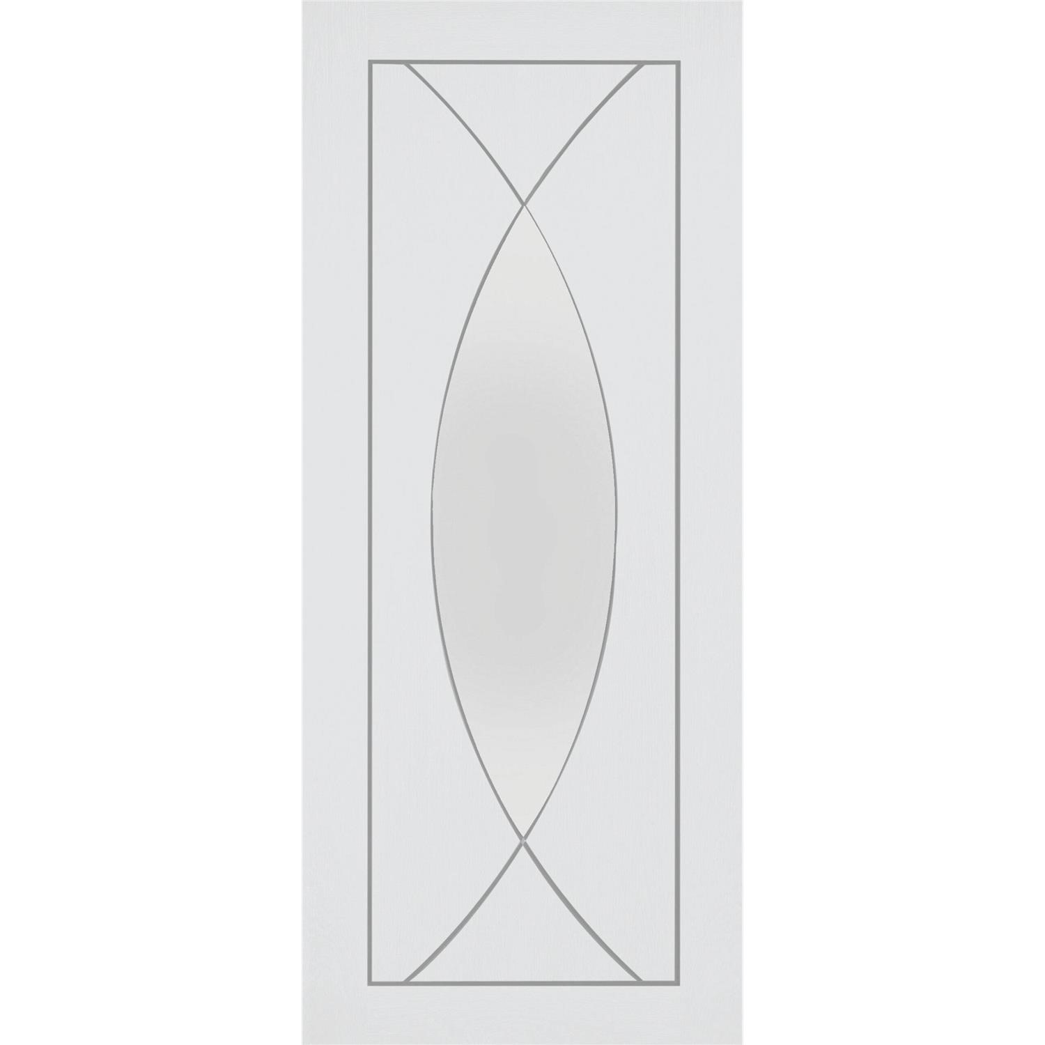 Xl Joinery White Internal Primed Glazed Door With Clear Glass - 1981 X 686 X 35Mm - Pesaro