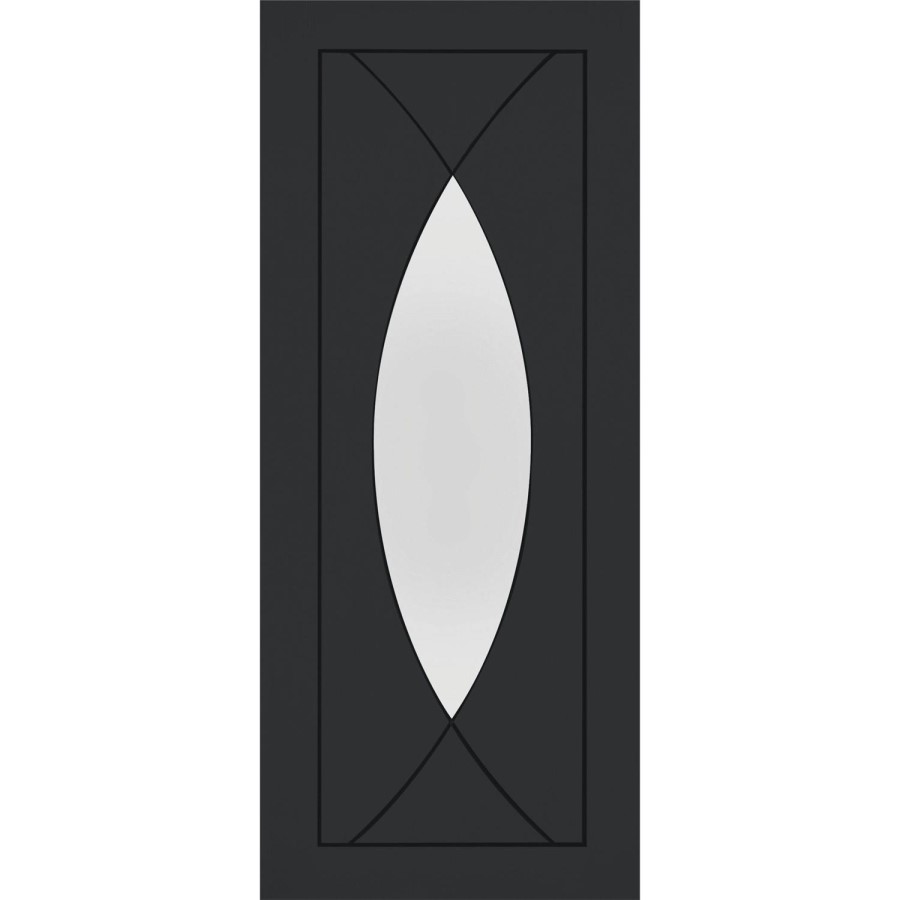 Internal White Primed Pesaro with Clear Glass - White Primed, 2040 x 726 x 40 mm