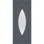 Internal White Primed Pesaro with Clear Glass - White Primed, 2040 x 726 x 40 mm