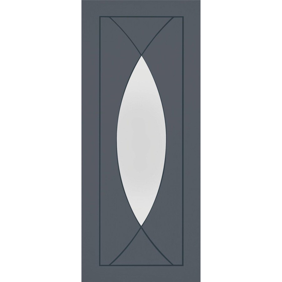 Internal White Primed Pesaro with Clear Glass - White Primed, 2040 x 726 x 40 mm