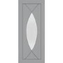 Internal White Primed Pesaro with Clear Glass - White Primed, 2040 x 726 x 40 mm