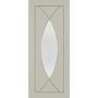 Internal White Primed Pesaro with Clear Glass - White Primed, 2040 x 726 x 40 mm