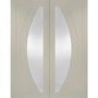 Internal White Primed Salerno Door Pair with Clear Glass - White Primed, 1981 x 1220 x 40 mm