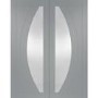 Internal White Primed Salerno Door Pair with Clear Glass - White Primed, 1981 x 1220 x 40 mm