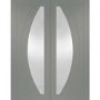 Internal White Primed Salerno Door Pair with Clear Glass - White Primed, 1981 x 1220 x 40 mm