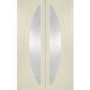 Internal White Primed Salerno Door Pair with Clear Glass - White Primed, 1981 x 1220 x 40 mm