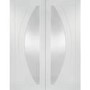 Internal White Primed Salerno Door Pair with Clear Glass - White Primed, 1981 x 1220 x 40 mm