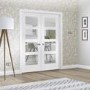 Internal White Primed Shaker Door Pair with Clear Glass - White Primed, 1981 x 1168 x 40 mm