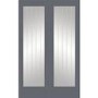 Internal White Primed Suffolk 1L Pair (Clear Etched Glass) - White Primed, 1981 x 1524 x 40 mm