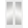 Internal White Primed Suffolk 1L Pair (Clear Etched Glass) - White Primed, 1981 x 1524 x 40 mm
