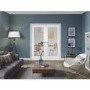 Internal White Primed Suffolk 1L Pair (Clear Etched Glass) - White Primed, 1981 x 1524 x 40 mm