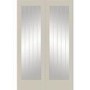 Internal White Primed Suffolk 1L Pair (Clear Etched Glass) - White Primed, 1981 x 1524 x 40 mm
