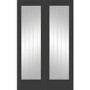 Internal White Primed Suffolk 1L Pair (Clear Etched Glass) - White Primed, 1981 x 1524 x 40 mm