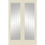 Internal White Primed Suffolk 1L Pair (Clear Etched Glass) - White Primed, 1981 x 1524 x 40 mm