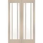 Internal White Primed Worcester Door Pair with Clear Glass - White Primed, 1981 x 1372 x 40 mm