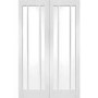 Internal White Primed Worcester Door Pair with Clear Glass - White Primed, 1981 x 1372 x 40 mm