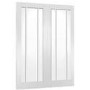 Internal White Primed Worcester Door Pair with Clear Glass - White Primed, 1981 x 1372 x 40 mm