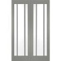 Internal White Primed Worcester Door Pair with Clear Glass - White Primed, 1981 x 1372 x 40 mm